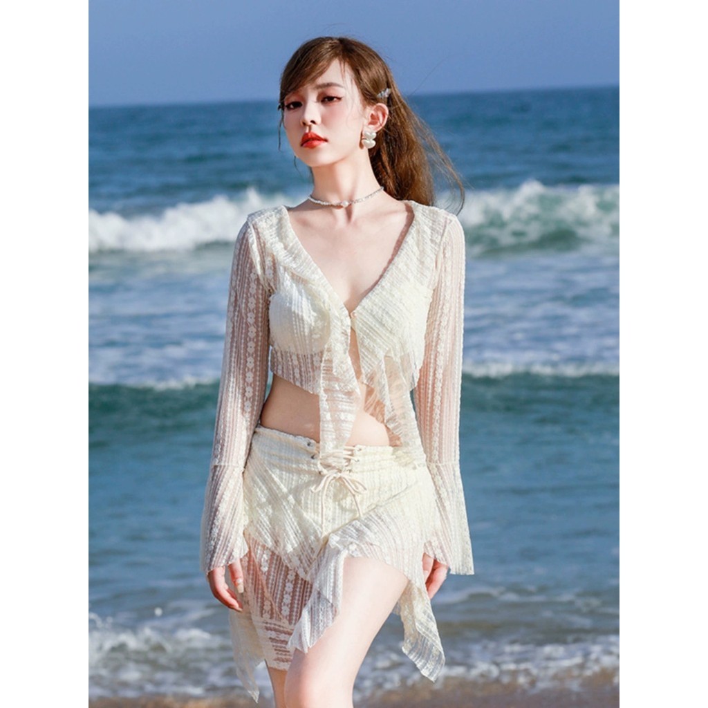 Swimsuit Women S 2024 Bikini Four Piece Suit Super Sexy Split Hot