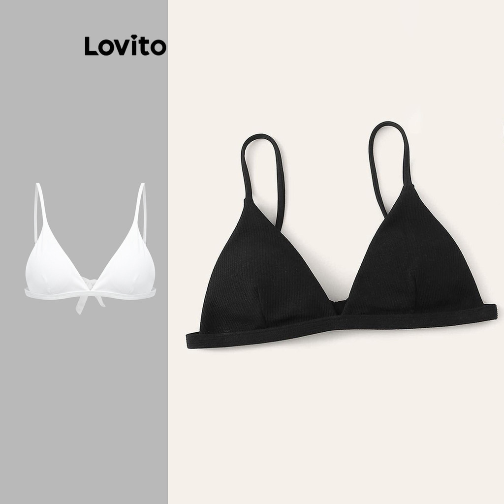 Lovito Women Sexy Plain Tie Back Bikini Top LNL41021 Shopee Philippines