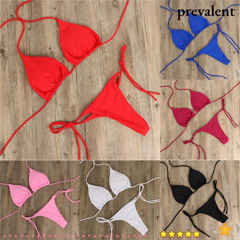 PREVA Bikini Set Woman Fashion G String Thong Side Tie Split Backless