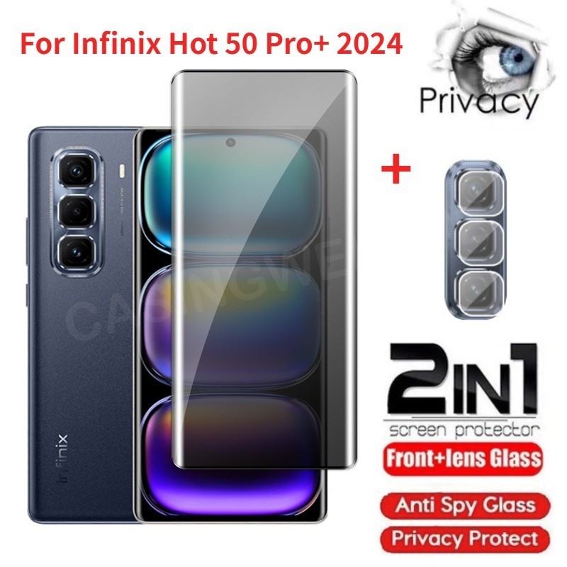 2 In 1 Spyproof Screen Protector For Infinix Hot 50 Pro 50Pro 50Pro