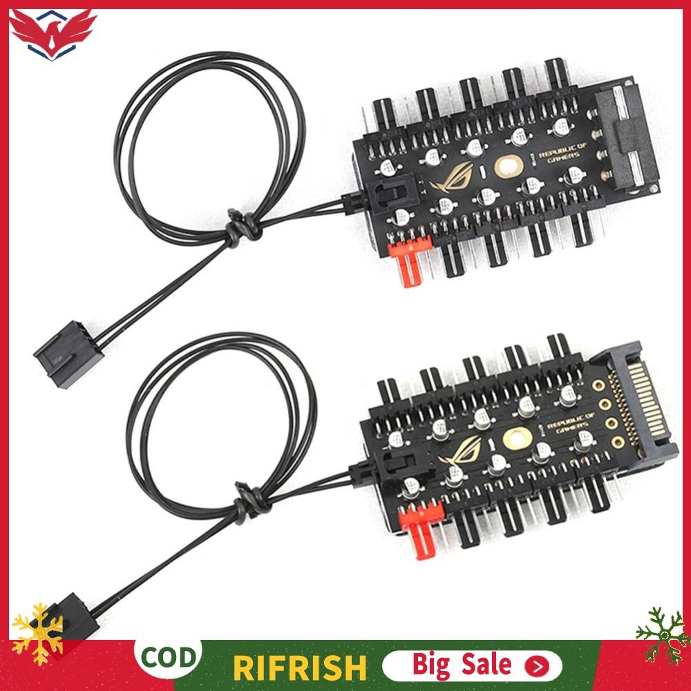 Rifrish Ph To Pin Pwm Cooler Fan Hub Splitter Extension Pc