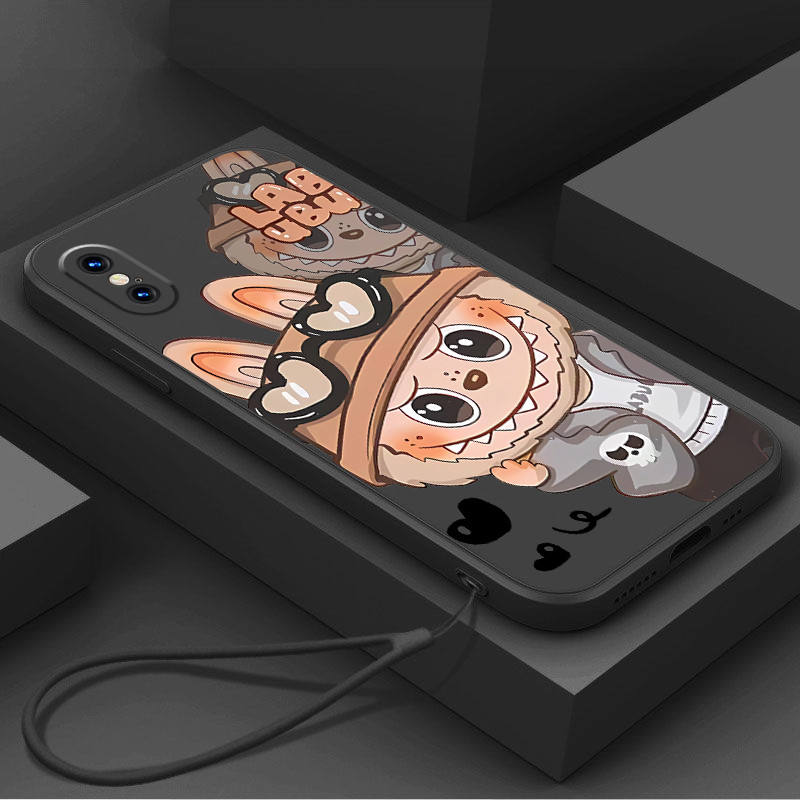 Casing For IPhone X XR XS MAX Phone Case Cute Cartoon Labubu Anime With