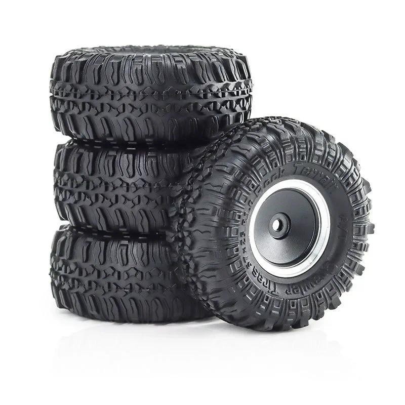 Pcs Mm Metal Beadlock Wheel Tire Set For Rc Crawler