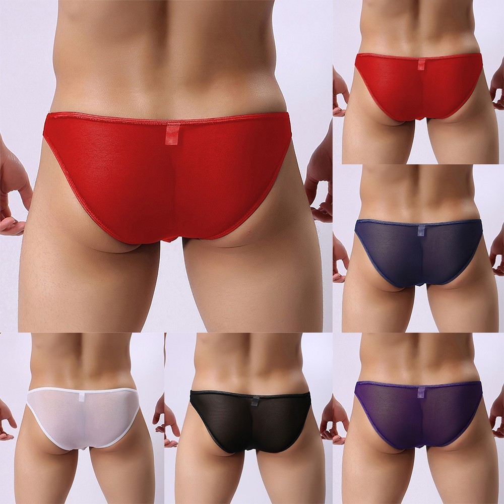 SUPER Mens Sexy Mesh Bikini Briefs See Through Panties Bulge Pouch