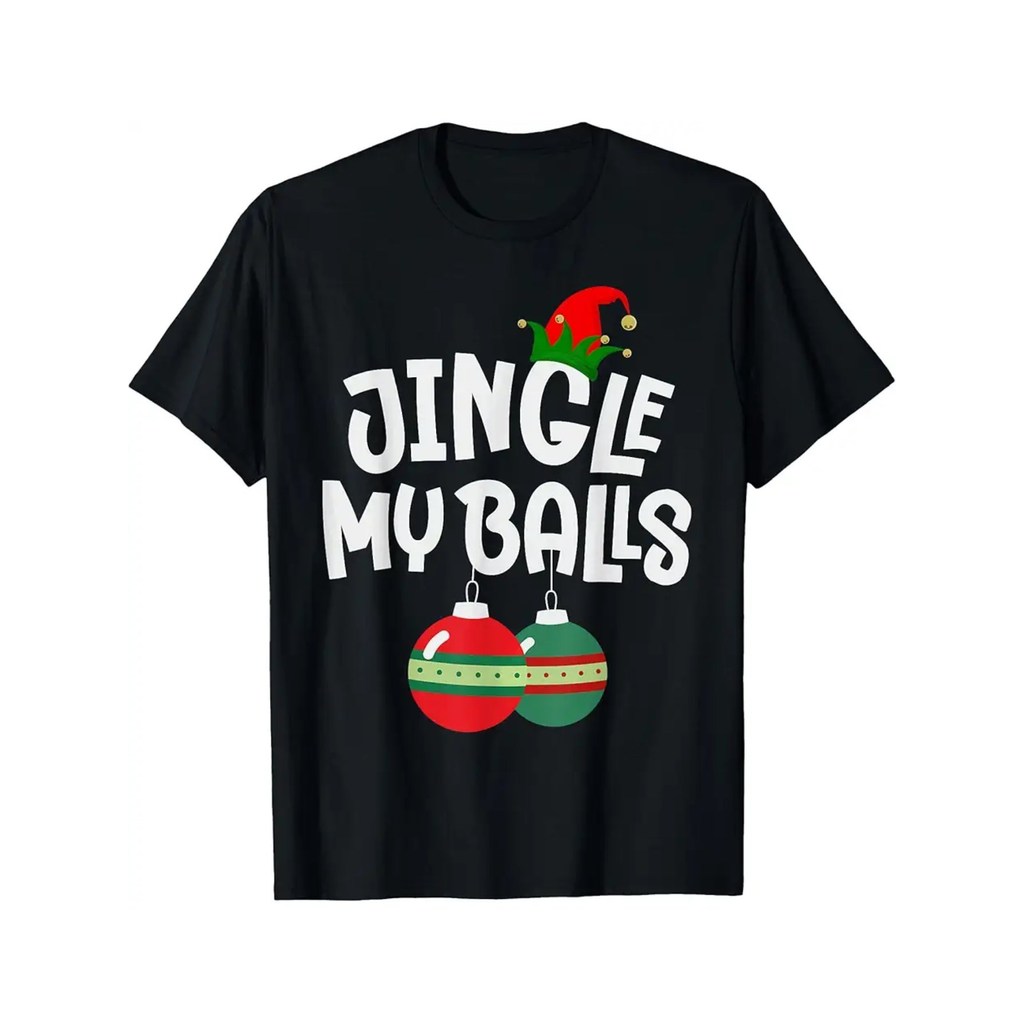 Jingle My Balls Christmas Funny Couple Matching Tinsel Tits T Shirt