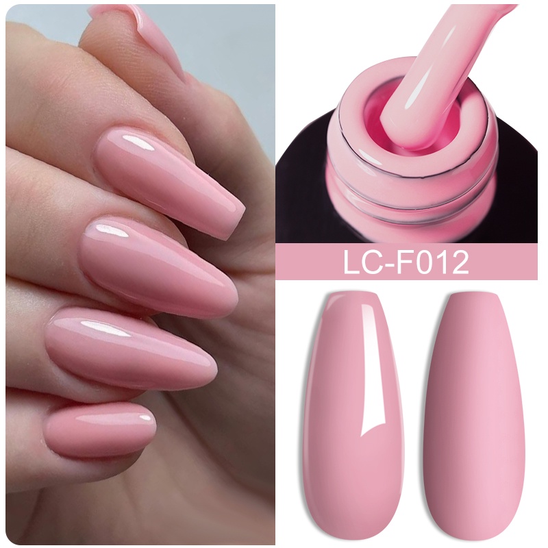 Lilycute Dark Brown Gel Nail Polish Pink Nude Jelly Color Nail