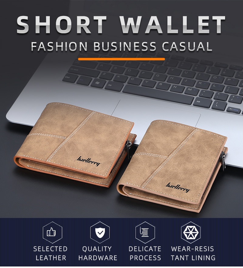 Baellerry New Men S Short Wallets Classic Slim Card Holder Luxury High