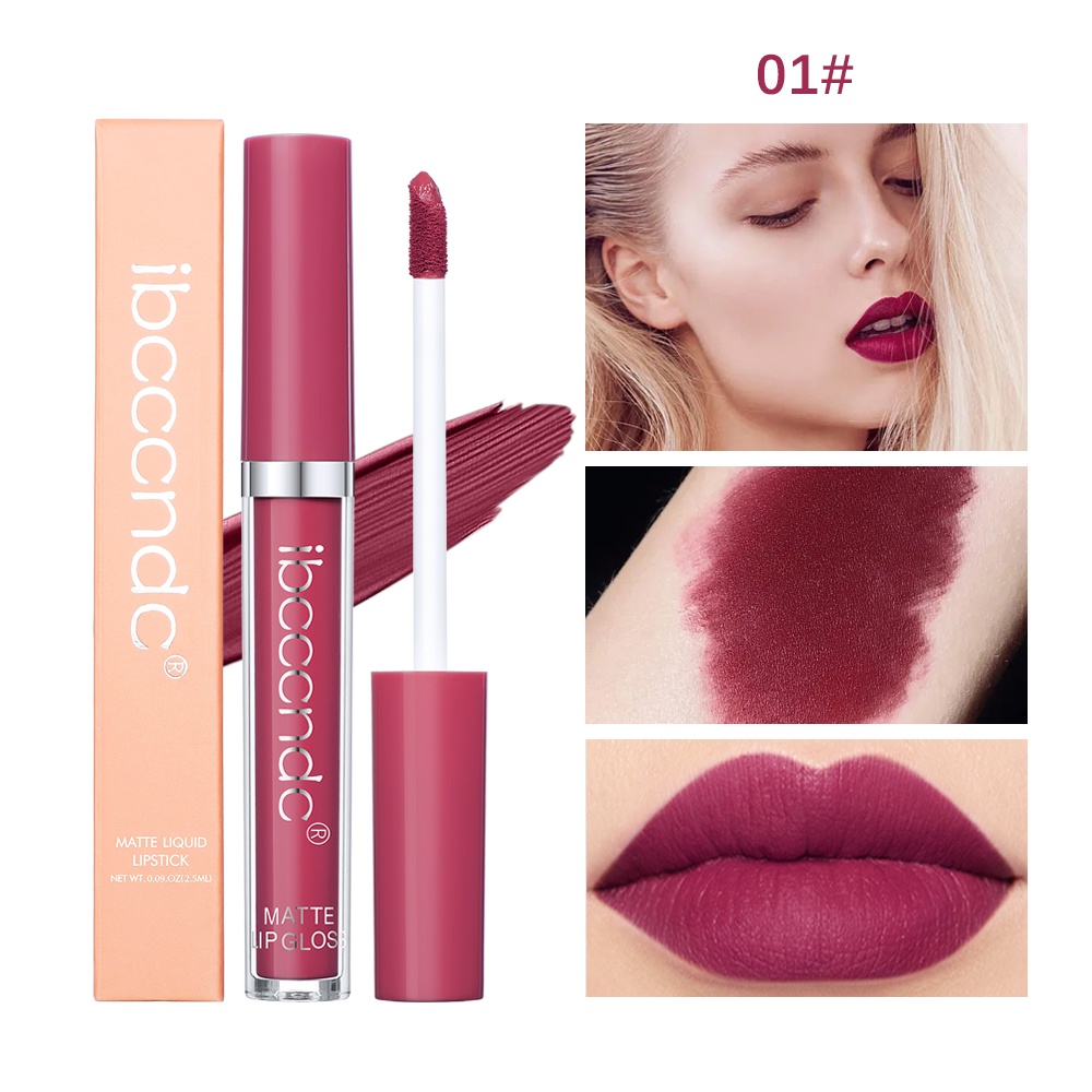 Ibcccndc Sexy Red Matte Velvet Lip Tint Nude Waterproof Long Lasting