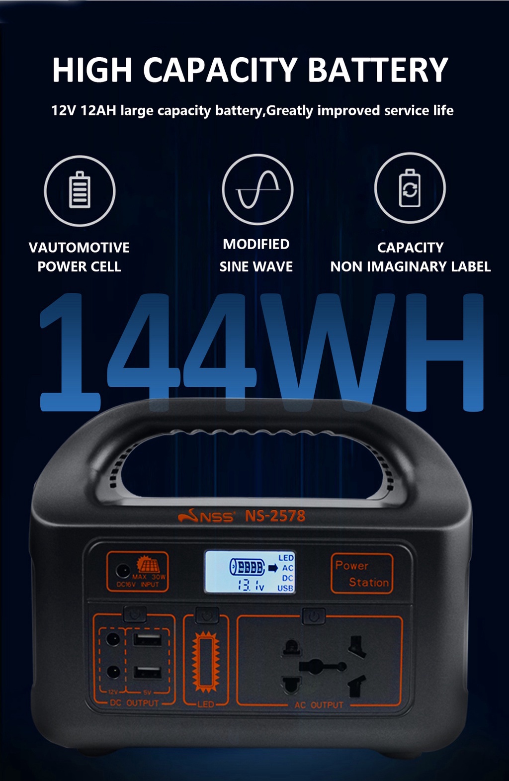 NSS 220V 150W Portable Power Station Solar Emergency Generator Station