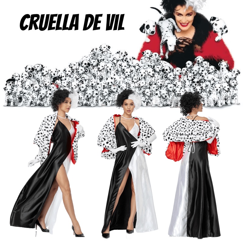 Adult Women S Cruella De Vil Cosplay Costume 101 Dalmatians Villain