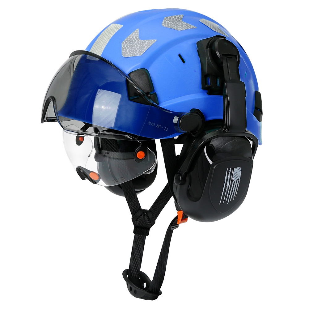 Aolamegs Ce Construction Safety Helmet With Visor Built In Goggles