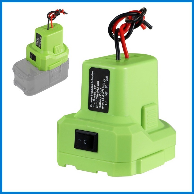 Power Wheels Adapter For Ryobi 18V Ni Mh Ni Cd Li Ion Battery Dock DIY