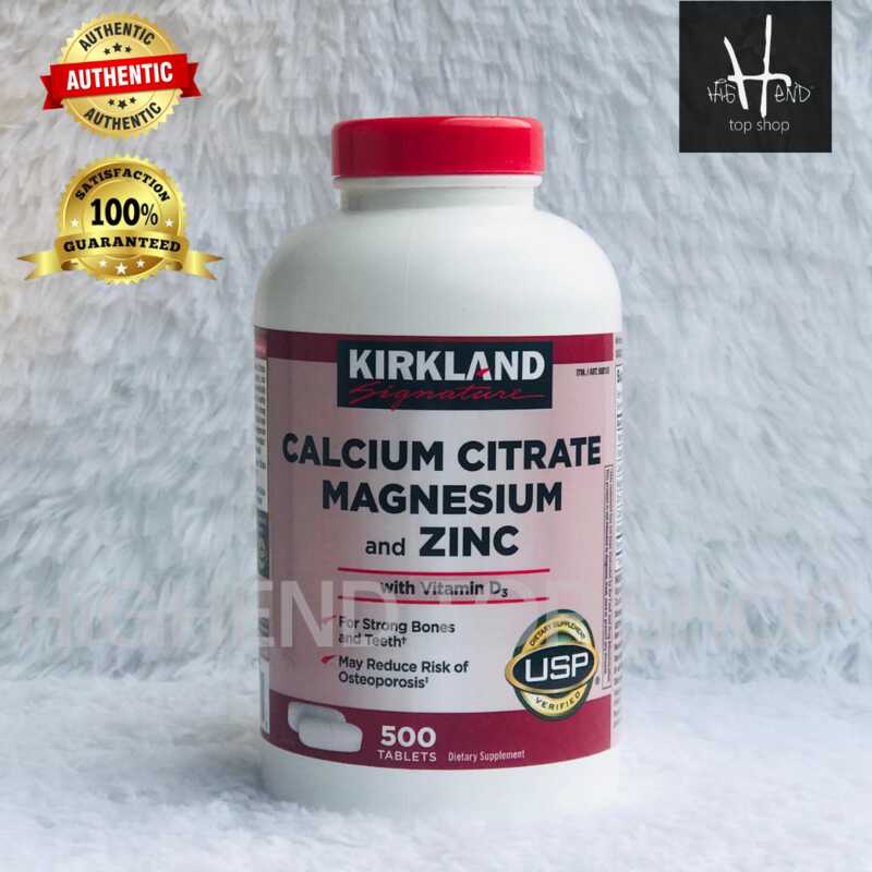 500 Tablets Kirkland Signature Calcium Citrate Magnesium And Zinc