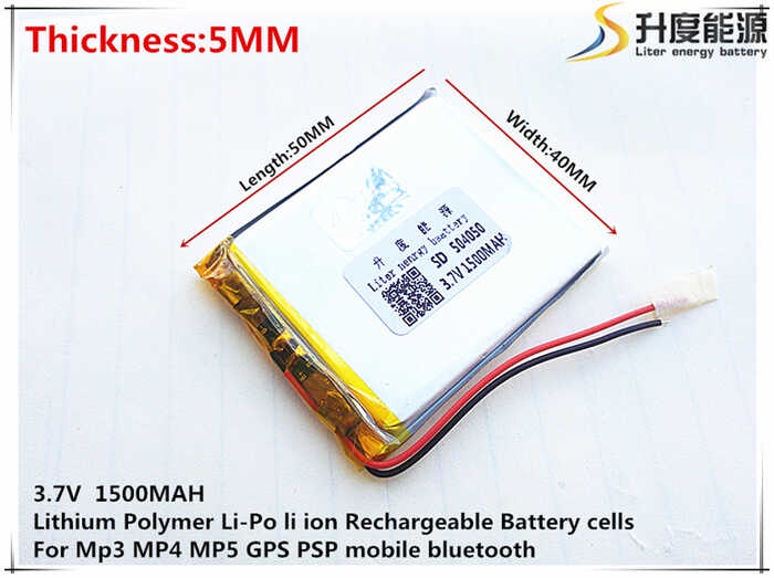 3 7V 1500mAH 504050 PLIB Polymer Lithium Ion Li Ion Battery Para