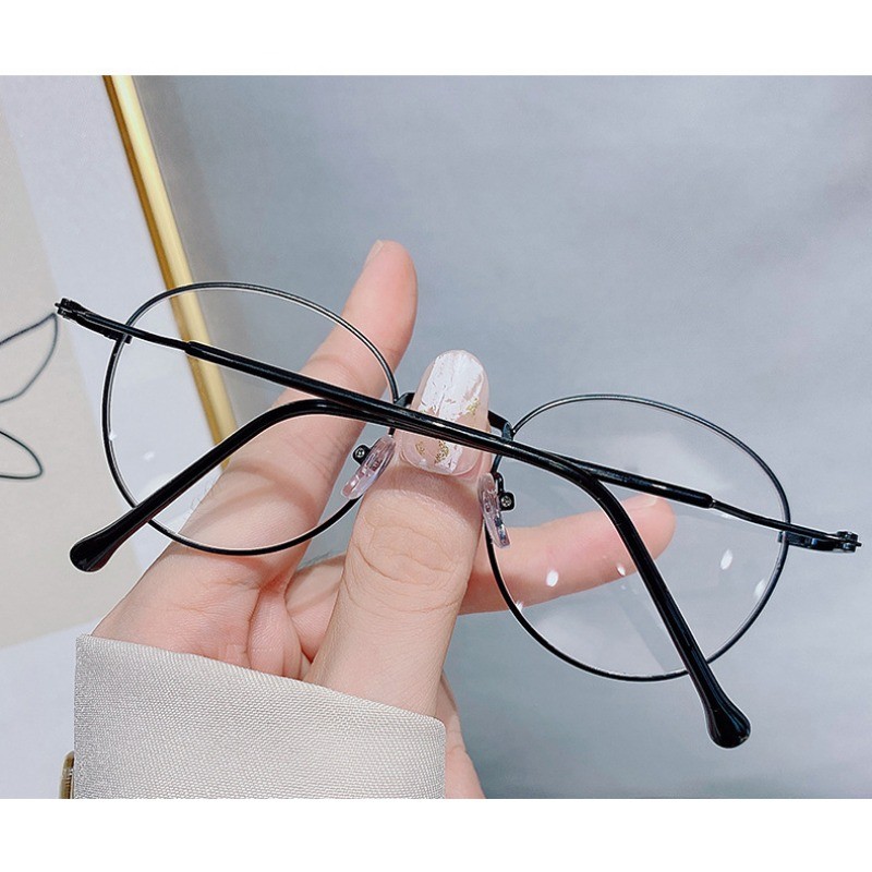 To Oval Frame Metal Myopia Glasses Retro Anti Blue Light