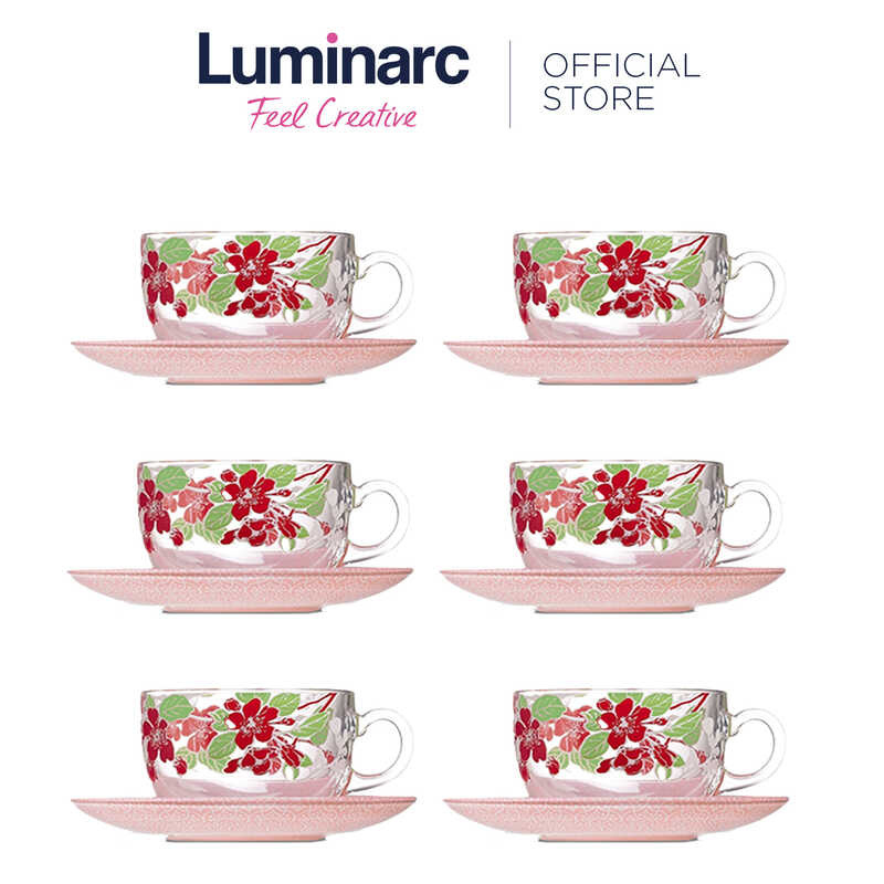 Luminarc Japanese Tree Pink Microwaveable And Dishwasher Safe Tempered