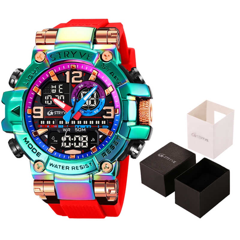 Fashion Stryve Men S Watch Gamit Ang Box Digital Analog Dual Movement