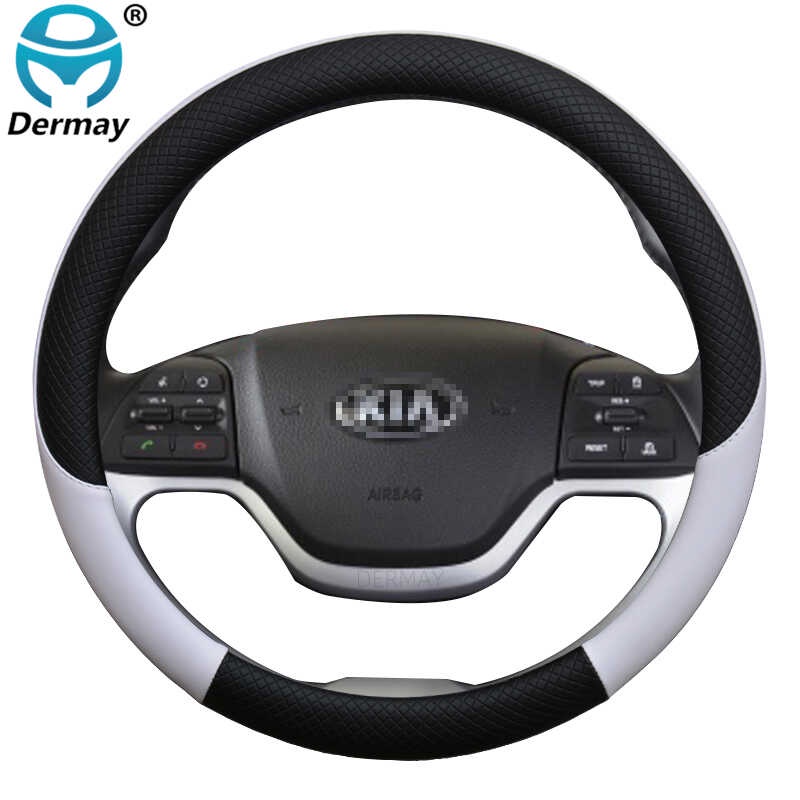 Para Sa Kia Picanto Morning Car Steering Wheel Cover Leather