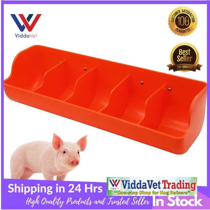 Viddavet Orange Plastic Piglet Trough Automatic Feeding Five Grids Pig