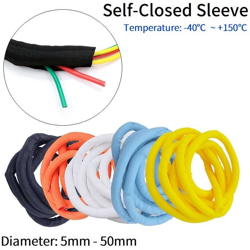 1 5M Self Closing PET Expandable Braided Sleeve Self Closed Flexible