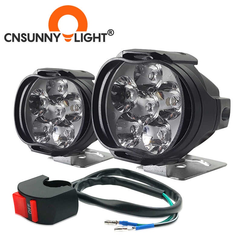 CNSUNNYLIGHT Motorcycle 8W LED Headlight E Bike Scooters Spot Lights