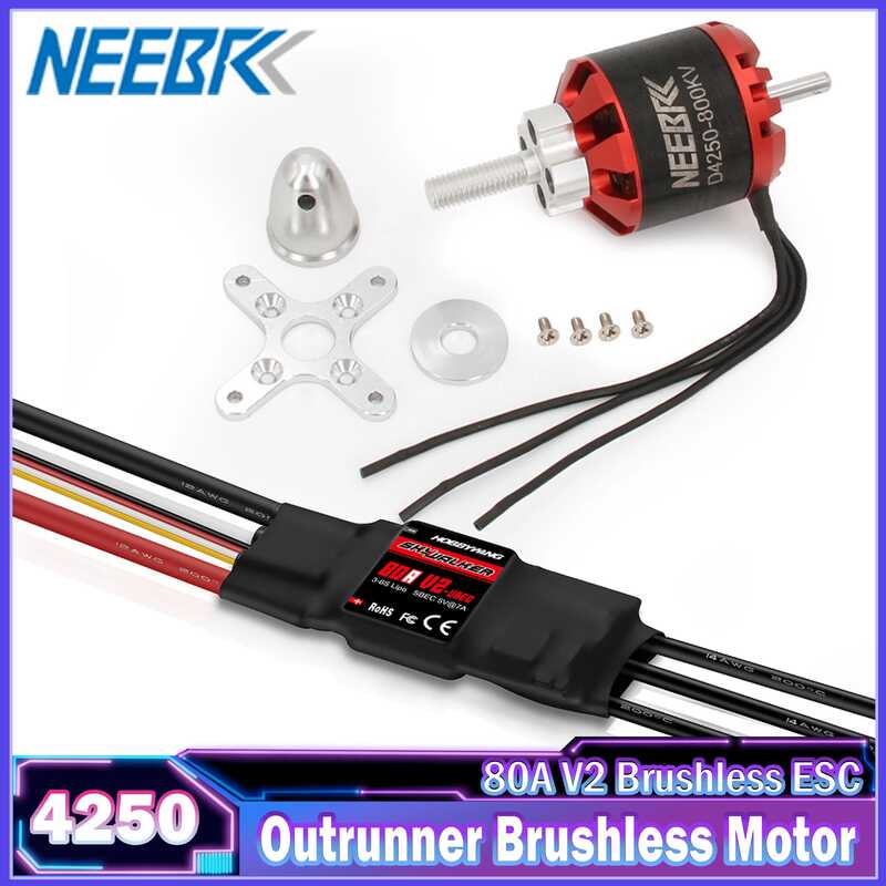 Brushless Motor 4250 600Kv 800Kv Outrunner 3 7S Na May 80A V2 ESC Speed