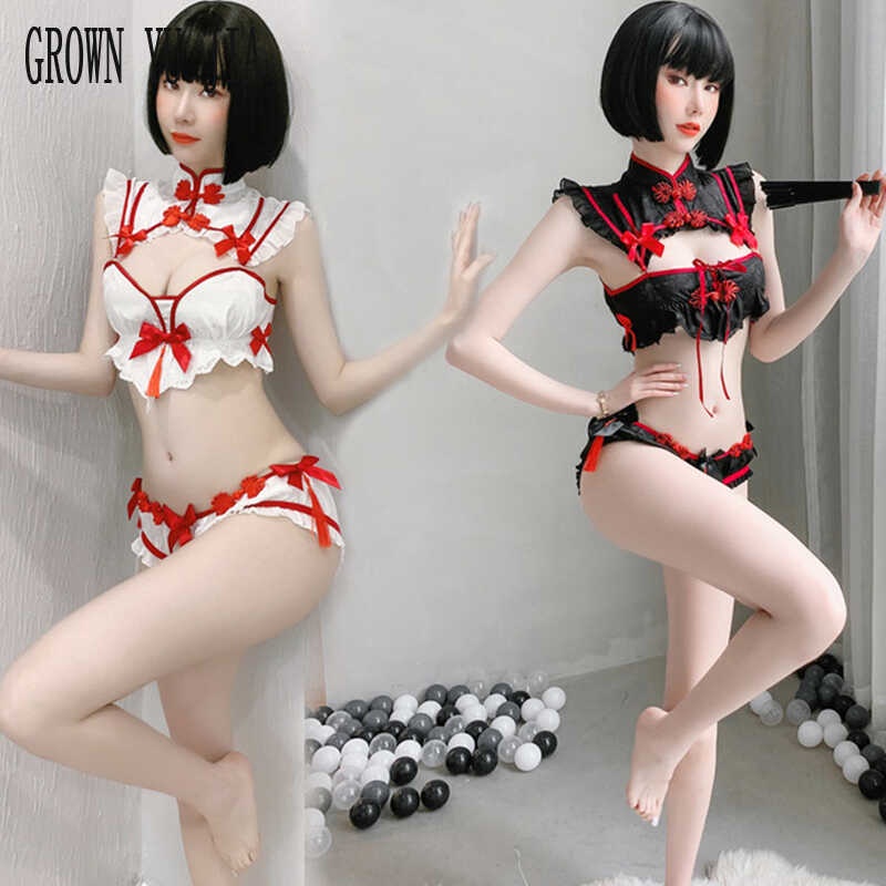 Sexy Open Bra Qipao Uniform Erotic Cosplay Costume Clothes For Sex