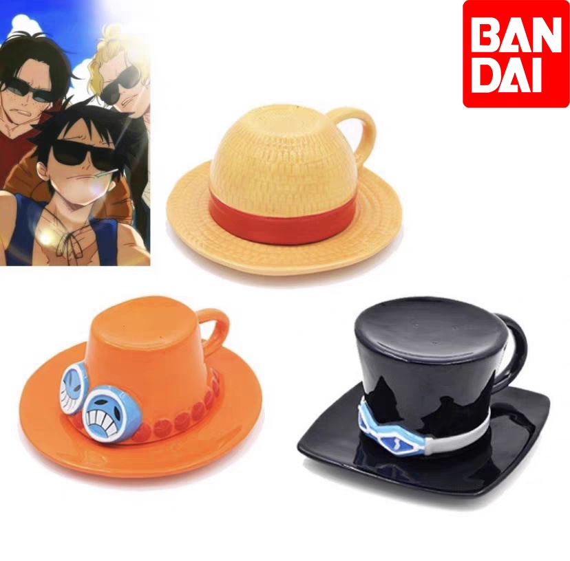 BANDAI Anime One Piece Cosplay Mug Water Creative Three Brothers Hat