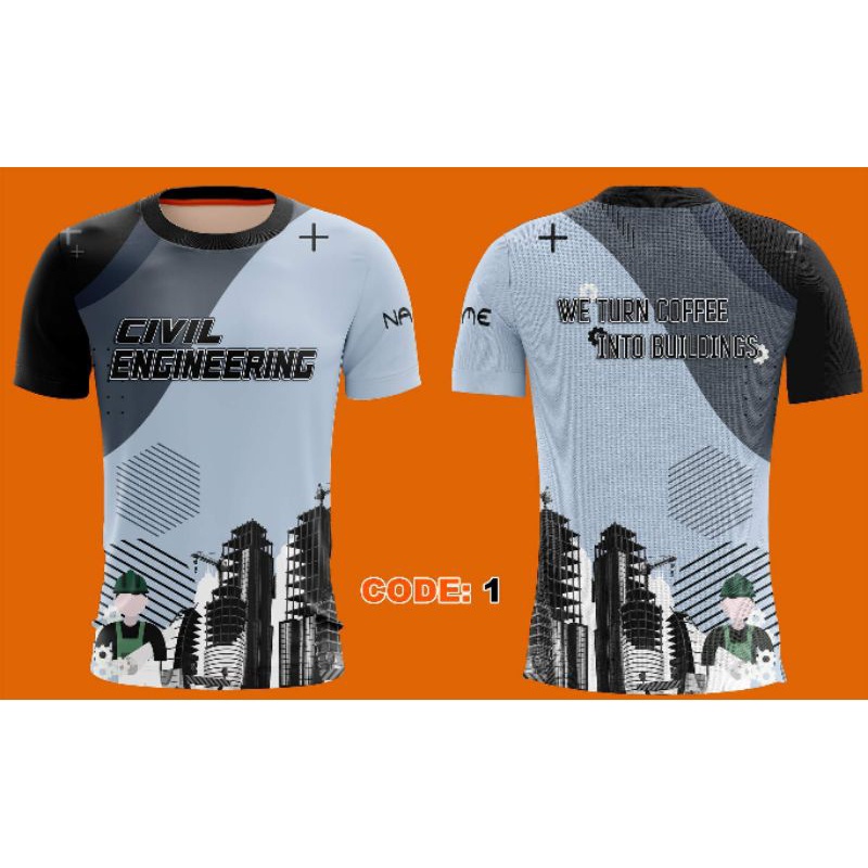 Ready Stock New Civil Engineering Tshirt Full Sublimation For Man