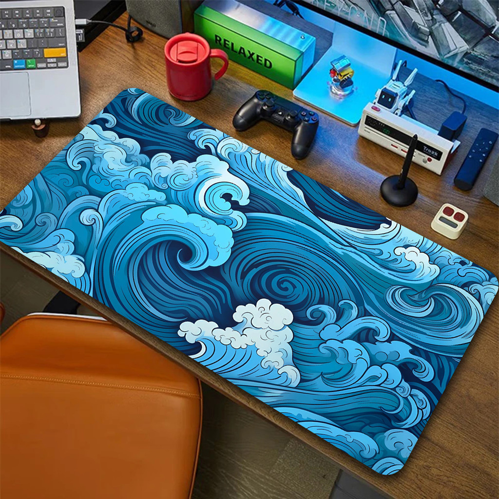 Great Wave Art Large Blue Mouse Pad 900x400 Natural Rubber PC Computer