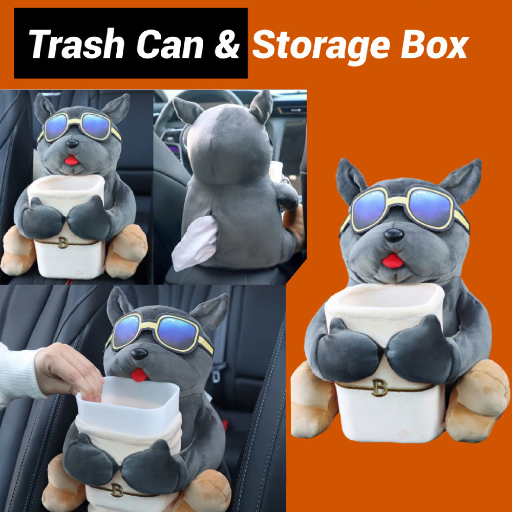 Box Cartoon Cute Plush Doll Creative Car Armrest Boxes Garbage Can