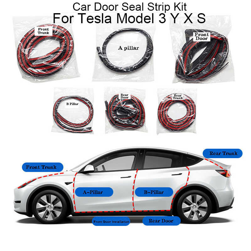 Para Sa Tesla Model 3 Y X S Car Door Strip Kit Tunog Proof Noise