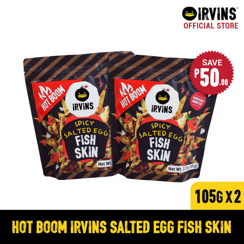 IRVINS Salted Egg Hot Boom Fish Skin 105g Duo Bundle Save P50