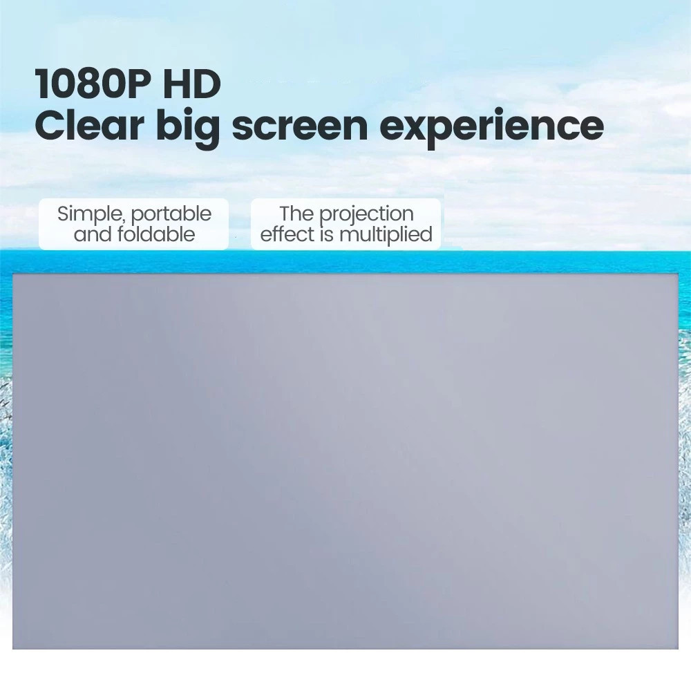 Projector Screen 4K HD Foldable Anti Crease Home Cinema Movie Screen