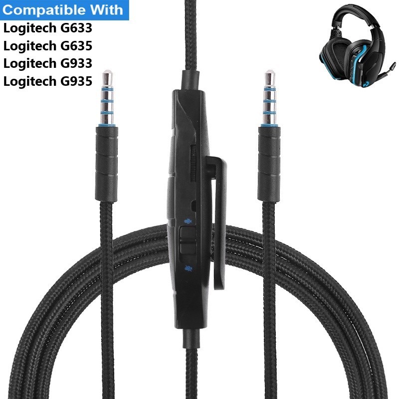 Mm Aux Audio Cable With Inline Mic Mute Volume Control For