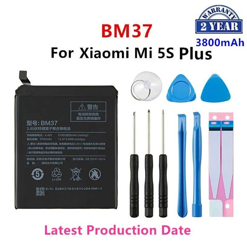 100 Orginal BM37 3800mAh Battery For Xiaomi Mi 5S Plus MI5S Plus BM37