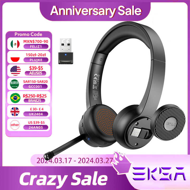 Eksa H H Bluetooth Heads With Micro Call Center Wireless Headset