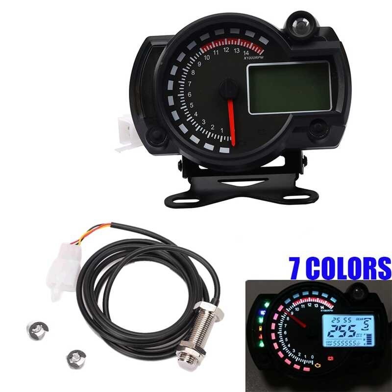 Universal Motorcycle Lcd Digital Meter Odometer Tachometer Speedometer