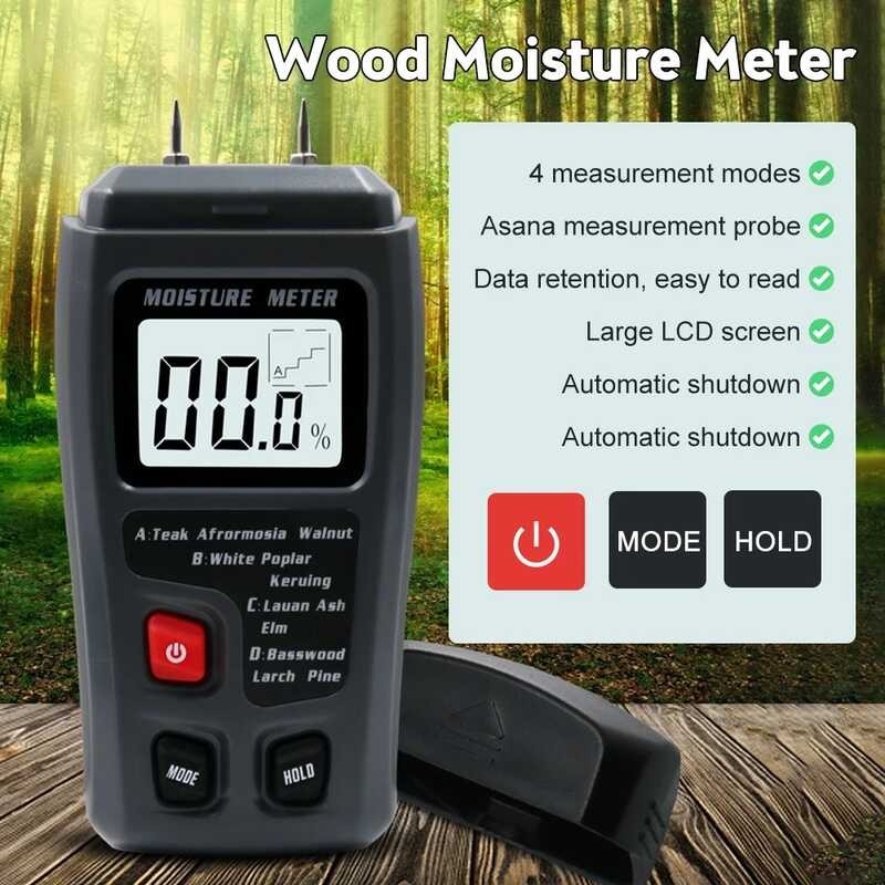 Wood Moisture Meter Wood Humidity Tester Hygrometer Timber Damp