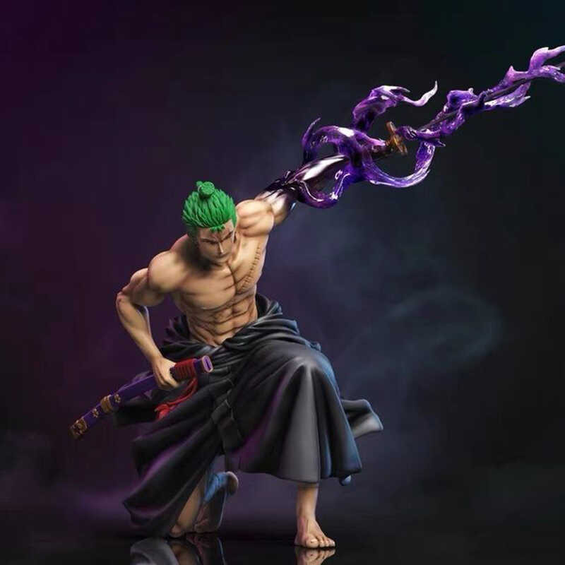 Anime One Piece Action Figure DOD Roronoa Zoro Figure Fighting Statue 2