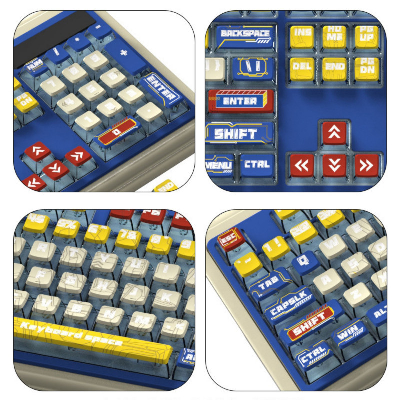 Mech Gundam Theme Pudding Translucent Keycaps 116 Keys Dye Sublimation