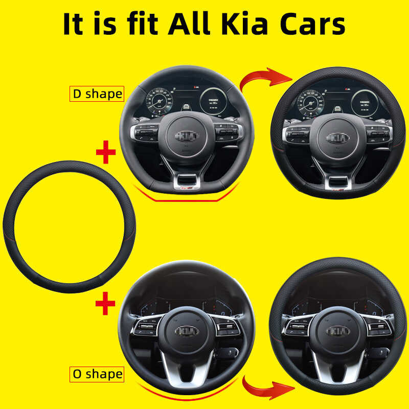 Dermay At Leather Car Steering Wheel Cover Para Sa Kia Sportage