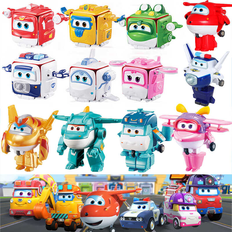 Action Super Wings Figures Mini Tino Transforming Airplane Anime