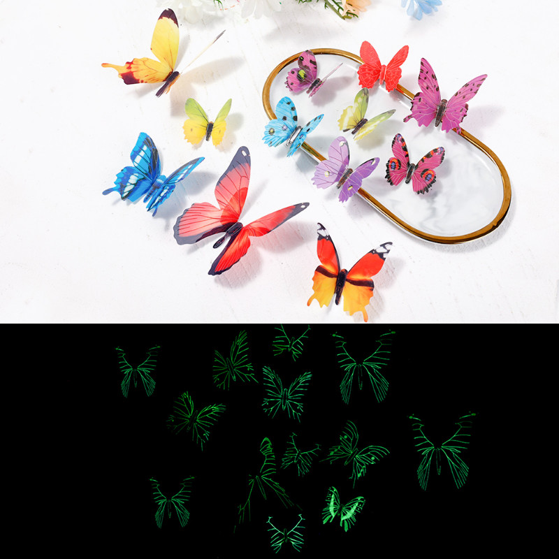 Luminous Blue Butterfly Wall Sticker Fluorescent Butterfly Decor