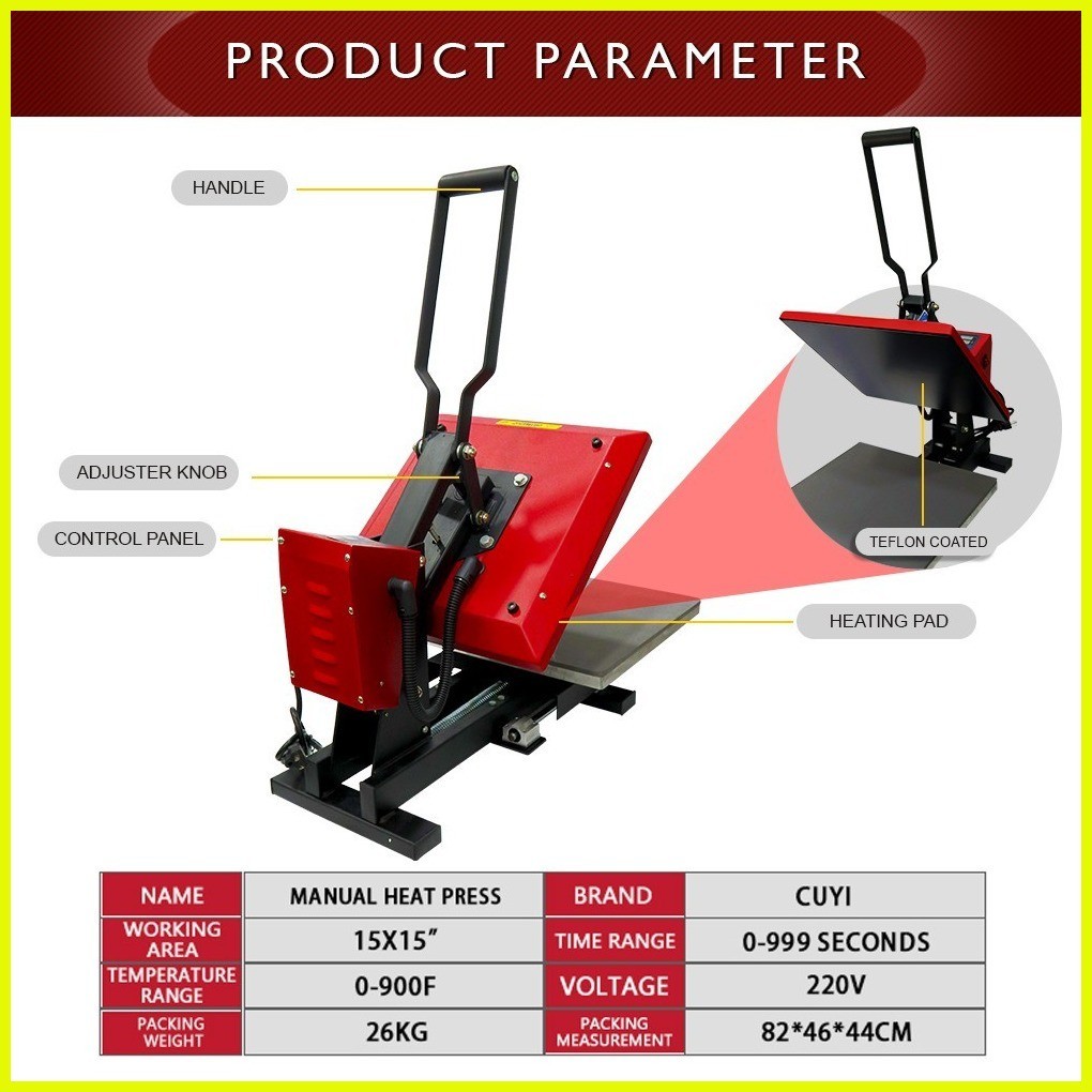 Cuyi Quaff Heat Press Machine A Size Cm Inch Flatbed