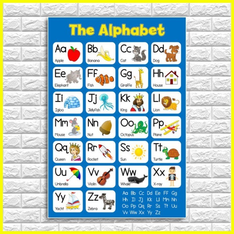 Laminated Alphabet Chart A Size Abc Educational Wall Chart