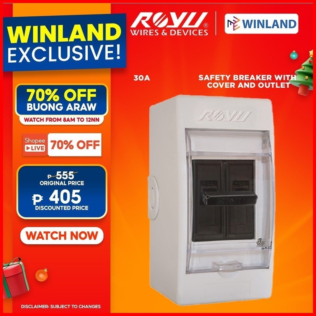 Royu By Winland Safety Breaker With Cover And Outlet Metal Handle 2