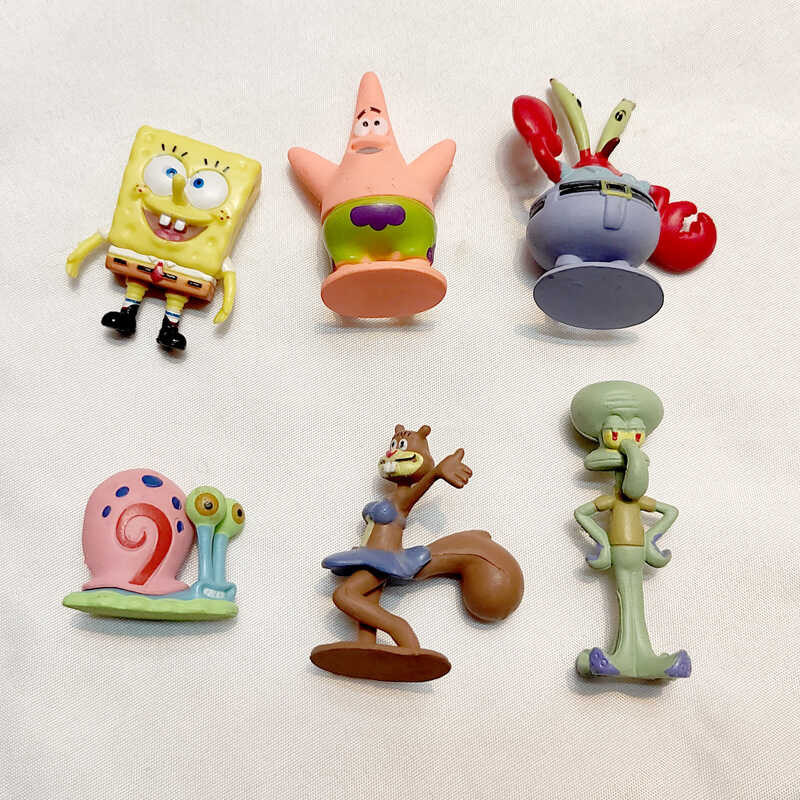 6Pcs Set Spongebob Squarepants Figure Bob Crab Patrick Star Action