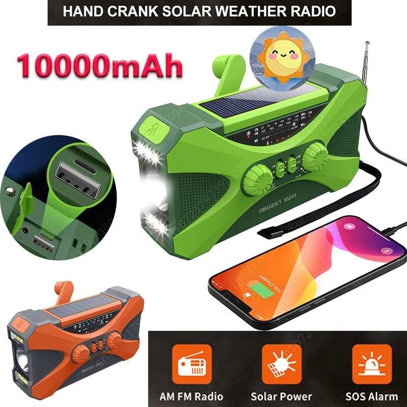 Power Mah Emergency Rechargeable Dual Speaker Stereo Am Fm Solar