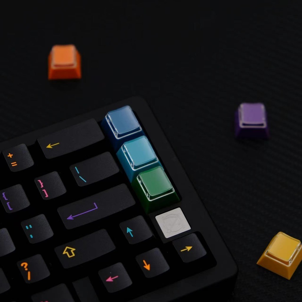 Gmk Mictl N Keys Abs Double Shot Keycaps Rainbow Colorful Font On